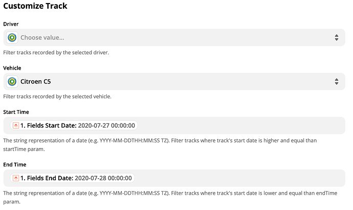 Customize Track Filter setup