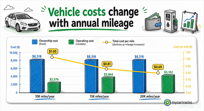 Vehicle ownership and operating costs by annual mileage for FAVR planning