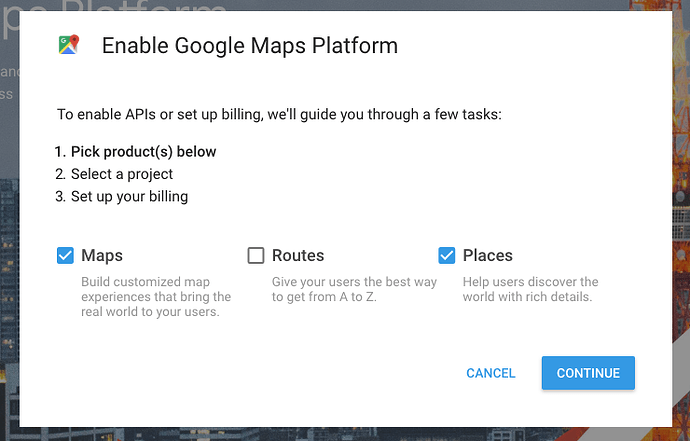 Enable Google Maps Platform - MyCarTracks