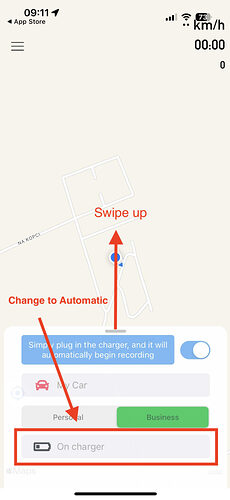 MyCarTracks iOs change recording mode