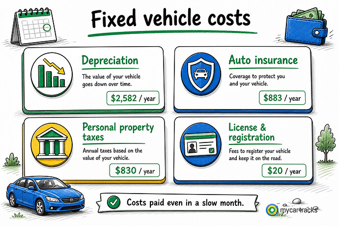 Fixed vehicle costs used in a FAVR reimbursement plan