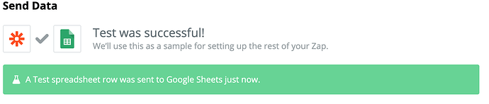 Google Sheets data successfully sent
